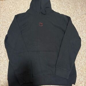 Louis Tomlinson Black Hoodie with Red Smiley